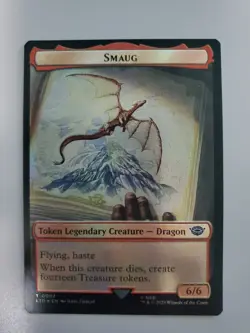 MTG Smaug(7) / Food(9) LotR: Tales Of Middle-earth Foil Double Sided Token - Image 1