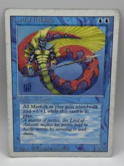 MTG 1994 Revised Edition - Lord of Atlantis HP Heavily Played - Image 1