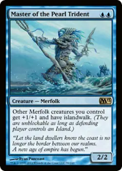 1x Master of the Pearl Trident Moderate Play, English Magic 2013 MTG Magic - Image 1