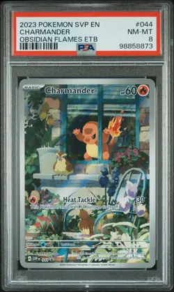 2023 POKEMON OBSIDIAN FLAMES ELITE TRAINER BOX SVP EN-SV #044 CHARMANDER PSA 8 - Image 1