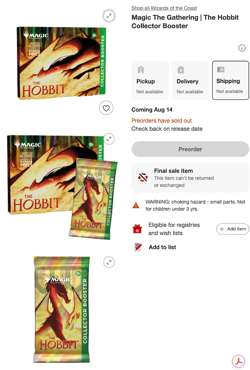 PRESALE Magic The Gathering Hobbit Collector Booster Pack Sealed - 8/17 Shipping - Image 4