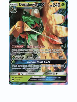 DECIDUEYE GX 12/149 Holo Ultra Rare SM BASE SET Pokemon Holo Near Mint - Image 1