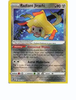 RADIANT JIRACHI 120/195 Radiant Rare SILVER TEMPEST Pokemon Holo Near Mint - Image 1