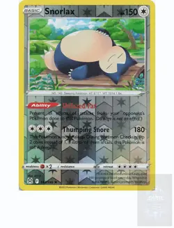 SNORLAX 143/196 Holo Rare LOST ORIGIN Pokemon Reverse Holo Near Mint - Image 1