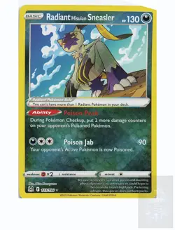 RADIANT HISUIAN SNEASLER 123/196 Radiant Rare LOST ORIGIN Pokemon Holo Near Mint - Image 1