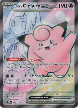 LILLIE'S CLEFAIRY EX 173/159 Ultra Rare JOURNEY TOGETHER Pokemon Holo Near Mint - Image 1