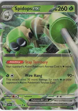 SPIDOPS EX 019/198 Double Rare SCARLET & VIOLET Pokemon Holo Near Mint - Image 1