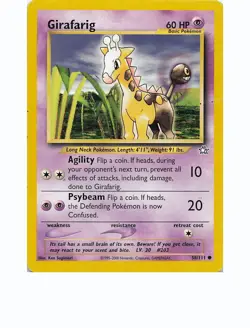 GIRAFARIG 58/111 Common NEO GENESIS Pokemon Near Mint - Image 1