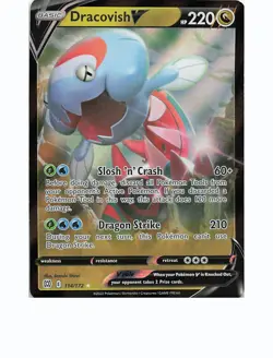 DRACOVISH V 114/172 Holo V Rare BRILLIANT STARS Pokemon Holo Near Mint - Image 1
