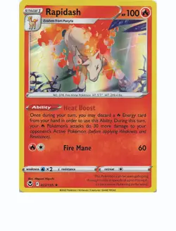 RAPIDASH 022/195 Holo Rare SILVER TEMPEST Pokemon Holo Near Mint - Image 1