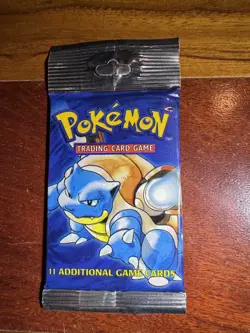 1999 Pokemon Base Set Unlimited Long Crimp Blastoise Booster Pack SEALED - Image 1
