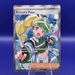 Emcee's Hype 220/182 Ultra Rare Trainer Supporter Destined Rivals Pokemon NM - Image 1