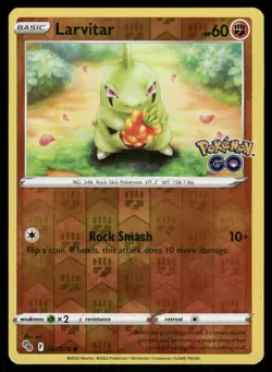 Larvitar 037/078 - Pokemon GO - Reverse Holo Common MP - Image 1