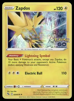 Zapdos 029/078 - Holo Pokemon GO - Holo Rare LP - Image 1