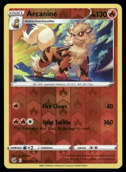 Arcanine 033/264 - Fusion Strike - Reverse Holo Rare NM - Image 1