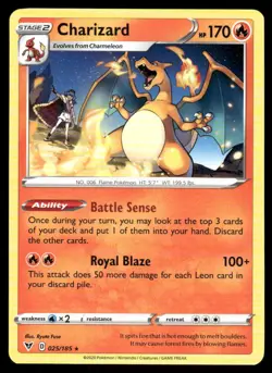 Pokemon Cards Charizard 025/185 Vivid Voltage Rare NM - Image 1