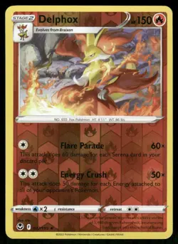 Delphox 027/195 - Silver Tempest - Reverse Holo Rare NM - Image 1
