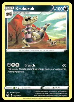Krokorok 112/195 - Silver Tempest - Uncommon NM - Image 1