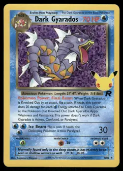 Dark Gyarados 82/82 - Celebrations: Classic Collection - Holo NM - Image 1