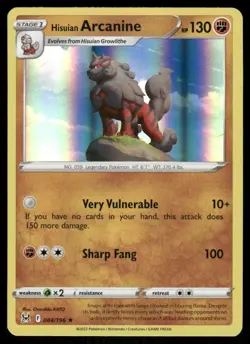 Hisuian Arcanine 084/196 - Holo Lost Origin - Rare NM - Image 1