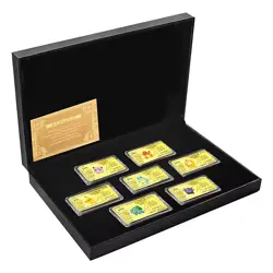 Pokemon Collectible 1 oz. Gold-Plated Bars - 7pc. Set With Case and Certificate! - Image 3