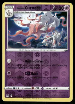 Hisuian Zoroark 076/196 - Lost Origin - Reverse Holo Rare NM - Image 1