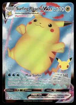 Surfing Pikachu VMAX 009/025 - Holo Celebrations - VMAX Rare NM - Image 1