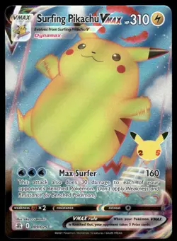 Surfing Pikachu VMAX 009/025 - Holo Celebrations - VMAX Rare NM - Image 1