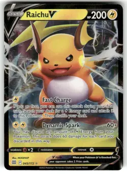 Raichu V 045/172 - Holo Brilliant Stars - V Rare NM - Image 1