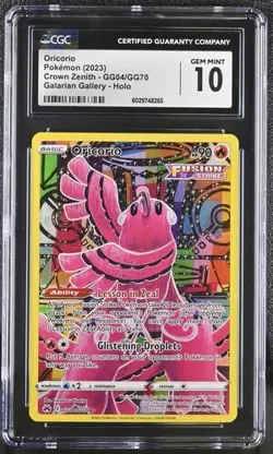 ✨✨ CGC 10 Oricorio GG04/GG70 Crown Zenith Illustration Rare Pokemon - Image 1