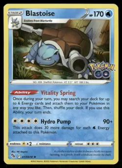 Blastoise 017/078 - Holo Pokemon GO - Rare NM - Image 1