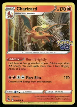 Charizard 010/078 - Holo Pokemon GO - Rare NM - Image 1