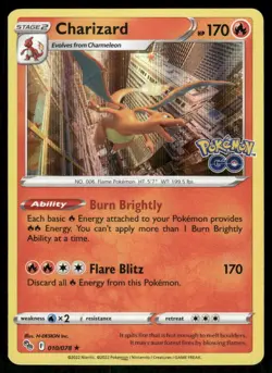 Charizard 010/078 - Holo Pokemon GO - Rare NM - Image 1