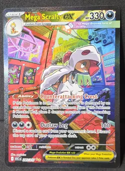 Mega Scrafty ex 285/217 SIR Ascended Heroes NM Pokemon Card Sir TCG - Image 1