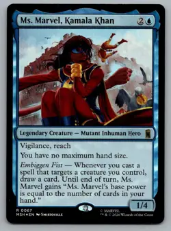Ms. Marvel, Kamala Khan 67 Rare Marvel Super Heroes Magic: The Gathering Foil NM - Image 1