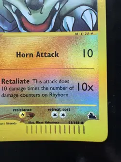 Pokemon Rhyhorn 91/144 Skyridge Reverse Holo (MP) - Image 5