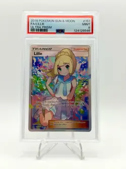 2018 POKEMON SUN & MOON ULTRA PRISM UR FULL ART TRAINER LILLIE 151/156 PSA 9 - Image 1