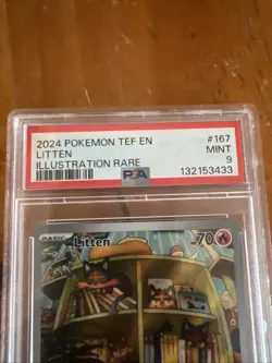 Litten 2024 Pokemon TEF en Illustration Rare #167 Mint 9 - Image 3