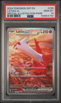 Pokemon Surging Sparks Special Illustration Rare Latias 239 Ex Psa 10 Gem Mint - Image 1