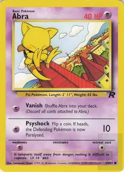 ABRA 49/82 Common TEAM ROCKET Pokemon Unlimited Near Mint - Image 1