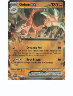 GOLEM EX 076/165 Double Rare 151 Pokemon Holo Near Mint - Image 1