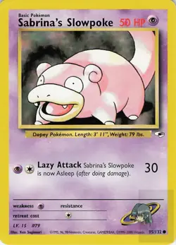 SABRINA'S SLOWPOKE 95/132 Common GYM HEROES Pokemon Unlimited Near Mint - Image 1