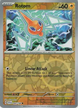 ROTOM 069/198 Common SCARLET & VIOLET Pokemon Reverse Holo Near Mint - Image 1