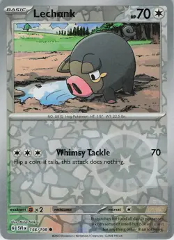 LECHONK 156/198 Common SCARLET & VIOLET Pokemon Reverse Holo Near Mint - Image 1