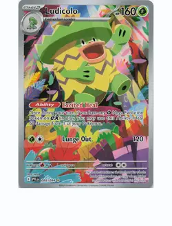 LUDICOLO 095/094 Illustration Rare PHANTASMAL FLAMES Pokemon Holo Near Mint - Image 1
