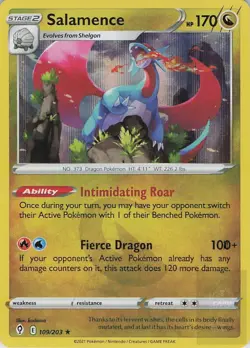 SALAMENCE 109/203 Holo Rare EVOLVING SKIES Pokemon Holo Near Mint - Image 1