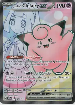 LILLIE'S CLEFAIRY EX 173/159 Ultra Rare JOURNEY TOGETHER Pokemon Holo Near Mint - Image 1