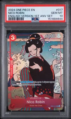 2024 ONE PIECE ENGLISH VERSION 1ST ANNIVERSARY SET #017 NICO ROBIN PSA 10 - Image 1