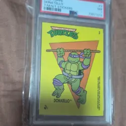 Topps TMNT Stickers Donatello #3 PSA Graded 1989 Non-Sport Trading Card - Image 1