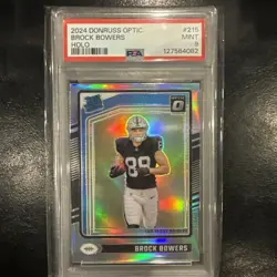 2024 Donruss Optic - PSA 9 MINT - Brock Bowers #215 Rated Rookie RC Holo Raiders - Image 1